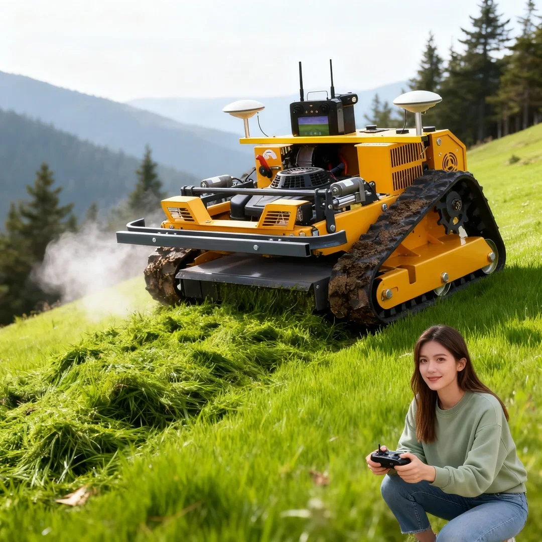 

Customized Multifunctional Remote Control Lawn Mower - GPS Crawler Type Robot for Embankment Garden Large Area Reclamation