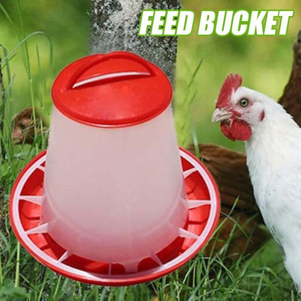 Poultry Feeders Plastic 1.5Kg Reusable Chick Hen Quail Pigeon Feeding Watering Tool Farm Animal Supplies