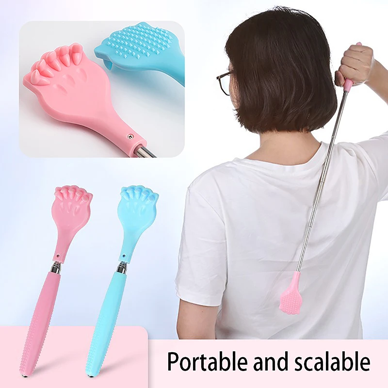 

Portable Handle Scalable Back Scratcher Massager Back Scraper Skin Irritation Acupoints Massage Grip Wrap Anti-itch 2 In 1 Tool