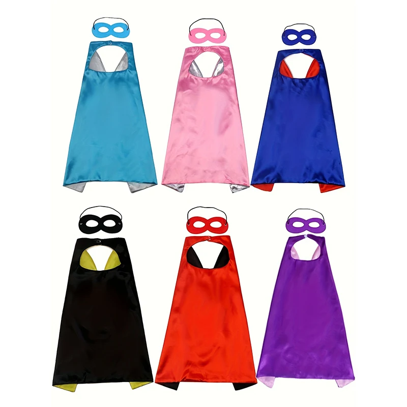 

Superhero Capes for Kids Childrens Cloak with Eye Mask Halloween Costumes Party Boys Dress Up Birthday Family Baby Shower Party