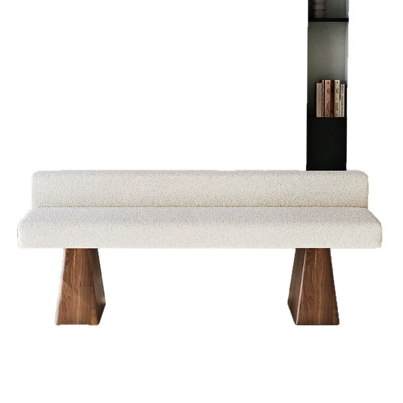 Modern simple shoe changing stool ash wood sofa  footstool bench bench bedside stool light luxury bedroom long