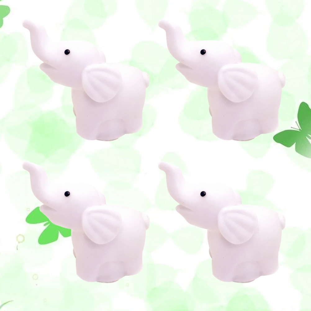 4 قطعة ضوء الليل الفيل تعمل اللون تغيير LED لمبة مكتب غرفة نوم رومانسية عرض المنزل ضوء الليل الفيل