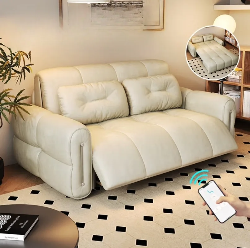 Factory Direct 2026 Electric remote control sofa bed Multifunctional folding bedroom Living room Integrated telescopic dual-purp