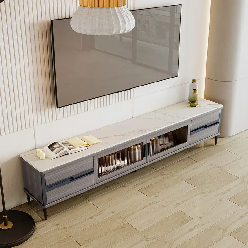 خزانة تلفزيون زجاجية لغرفة المعيشة عرض شمالي طاولة تلفزيون عصرية إسكندنافية فاخرة أثاث Moveis Para Casa MQ50DS #3