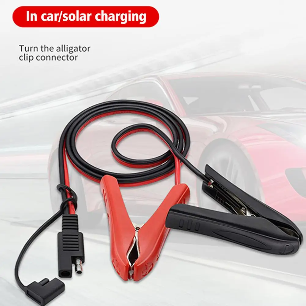 SAE to Alligator Crocodile Clip Connector Quick Release Quick Disconnect Car Solar Power Charging Extension Cable