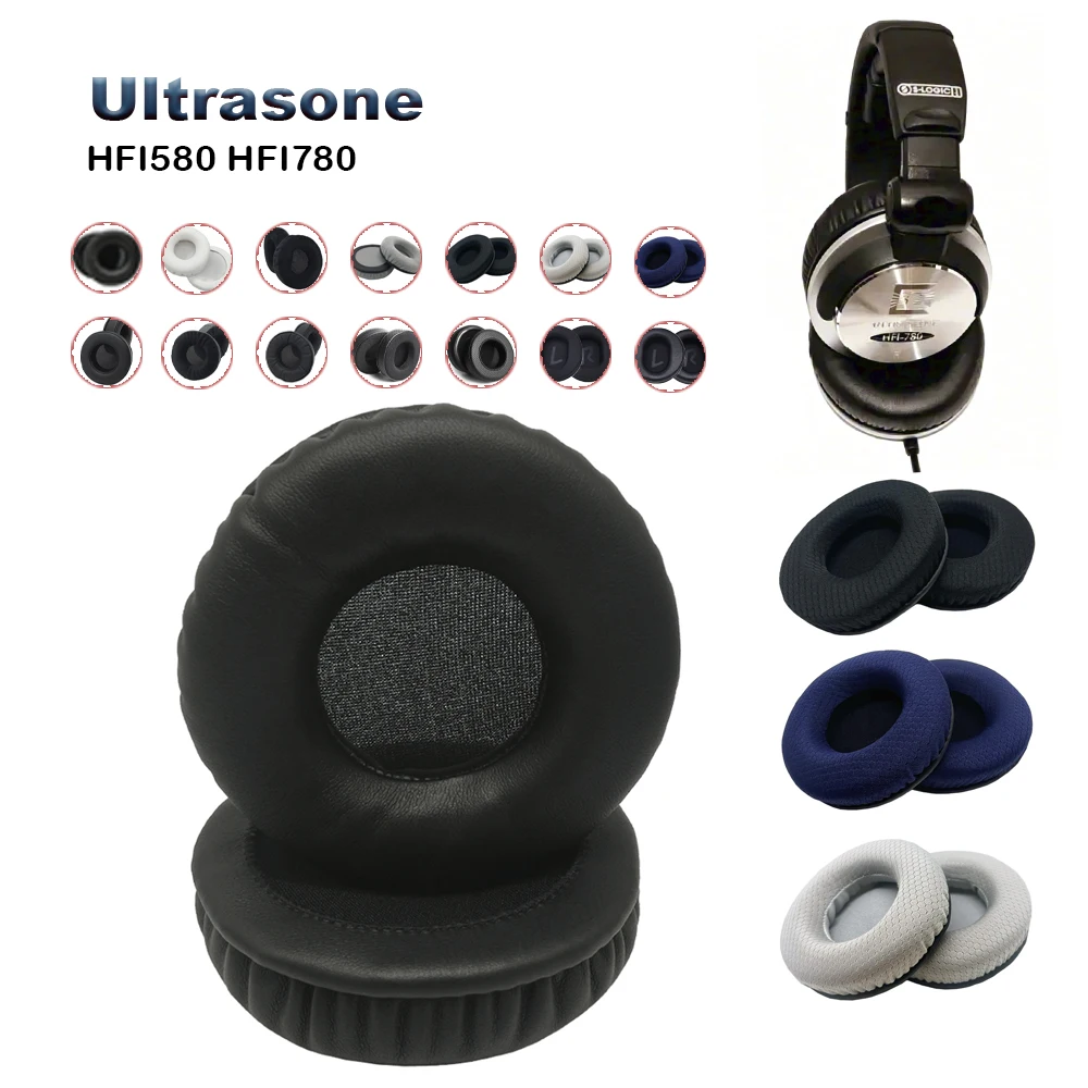 Replacement Ear Pads for Ultrasone HFI580 HFI780 Parts Leather Cushion Velvet Earmuff Headset Sleeve Cover