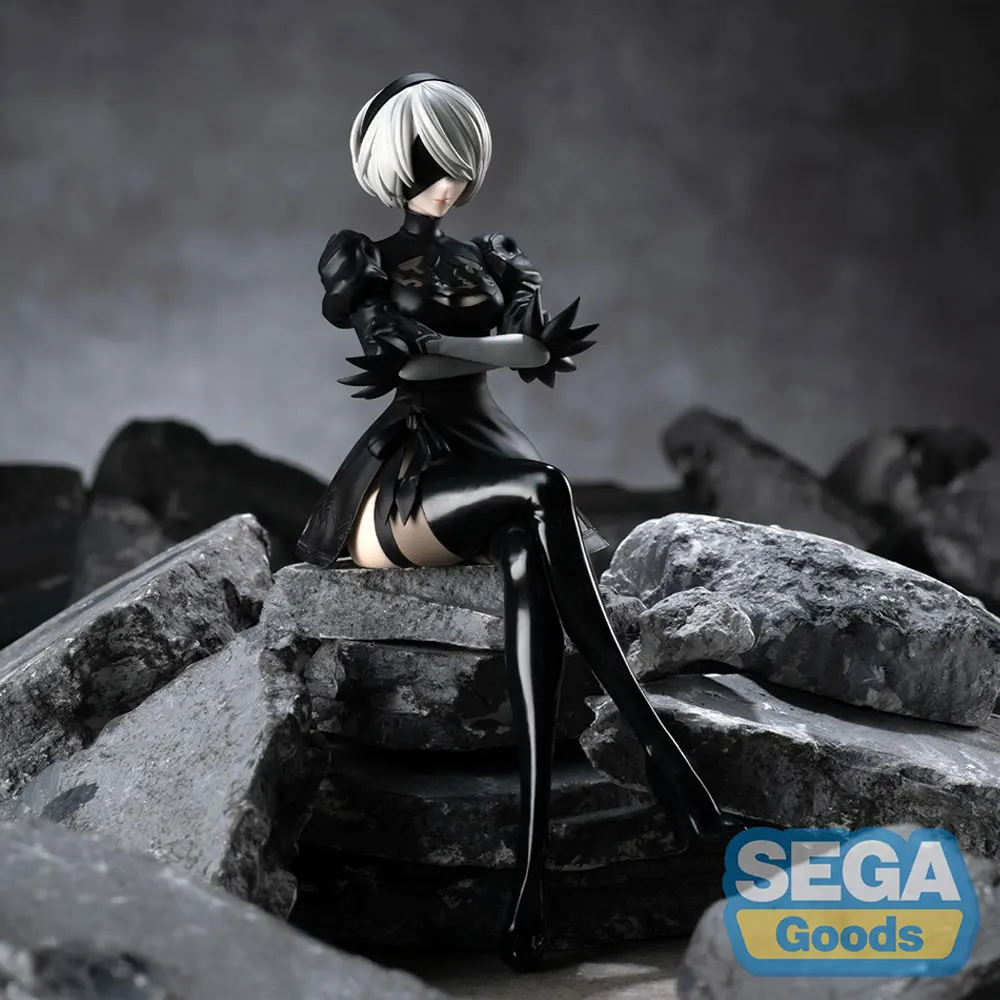 Juego de 15CM NieR:Automata YoRHa No. Figura de 2 tipos B, posición sentada, fideos instantáneos, modelo de Anime, juguete, colección de regalo, PVC