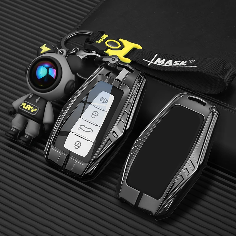 Metal Car Remote Key Cover Case Holder Shell Keychain Fob For Geely New Coolray Binray Preface Okavango Monjaro Emgrand Altas