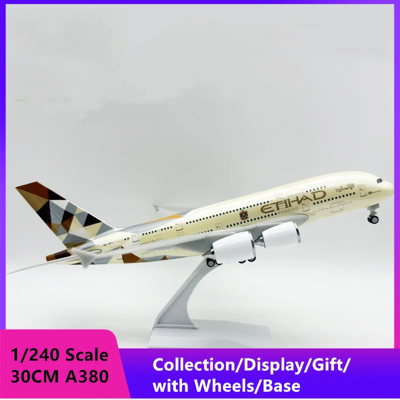 نموذج طائرة غرفة ديكور 1/240 A380 الخطوط الجوية سلسلة 30 سنتيمتر الخطوط الجوية الراتنج نموذج طائرات تحصيل مكتب الملحقات