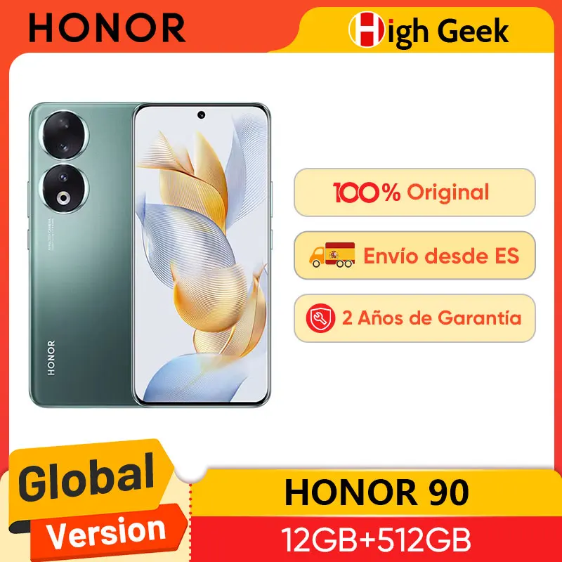 Global Version HONOR 90 5G Smartphone 200MP Ultra-Clear Camera Snapdragon 7 Gen 1 5000mAh Battery 66W SuperCharge 120Hz Display