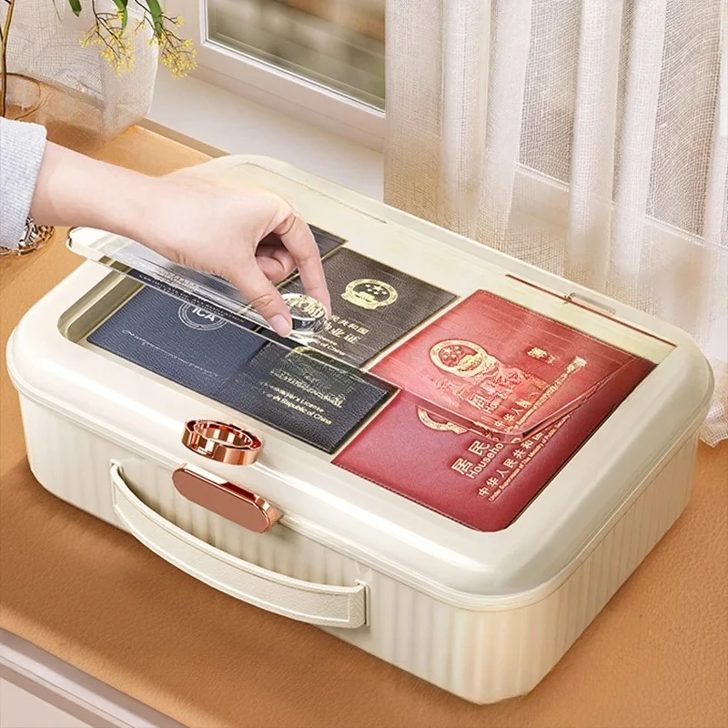 Household bedroom certificate storage box, office document supplies storage box, multi-functional student test paper storage box
