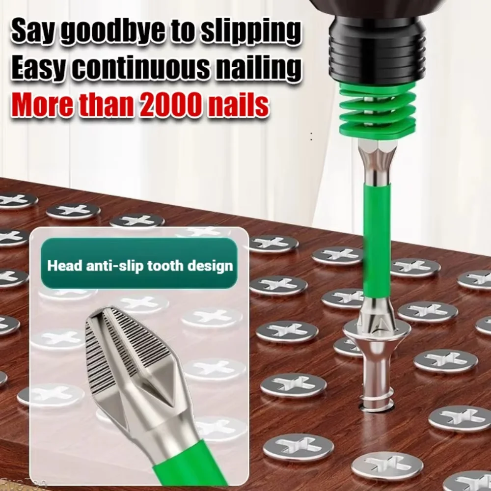 2pcs 65/70/90/150mm Anti-Slip Magnetic Phillips Bit with Spring Magnetic Screwdriver Bits PH2 Driver Screw 1/4'' Hex Shank Drill