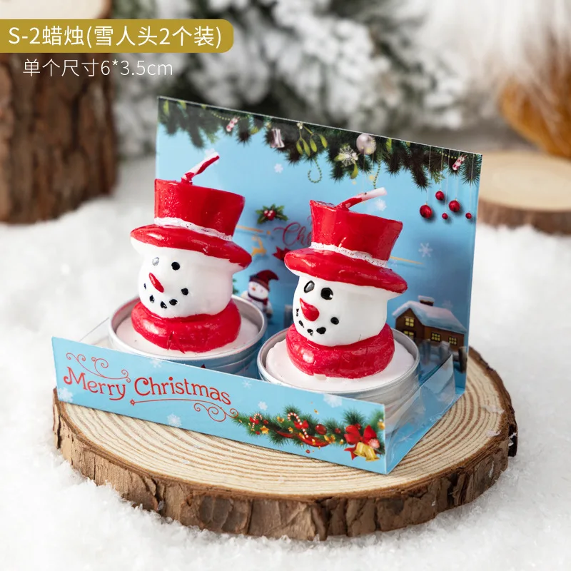 Christmas Candle Set Elderly Tree Snowman Christmas Eve Carnival Romantic Candle Night Decoration Creative Small Wax Decoration