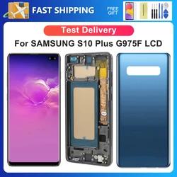 S10 Plus For Samsung 6.4''Tested S10+ G975F G975U G975W G975 LCD Display Touch Screen Digitizer Assembly Replacement