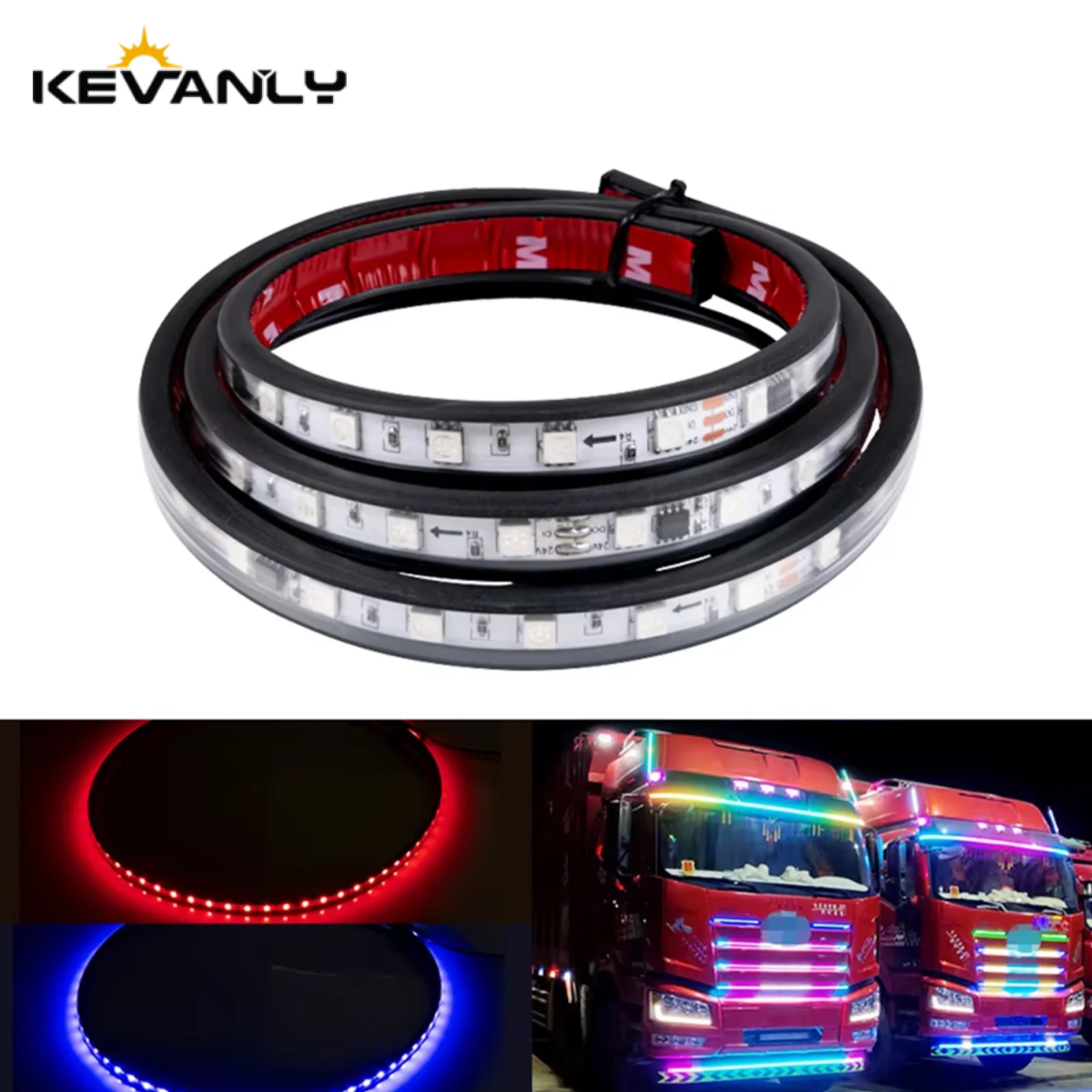 

24V Truck Symphony Lights LED Strips DRL Brake Warning Driving Lights Bar Car Atmosphere Lamp Exterior Decoration Ambient Light