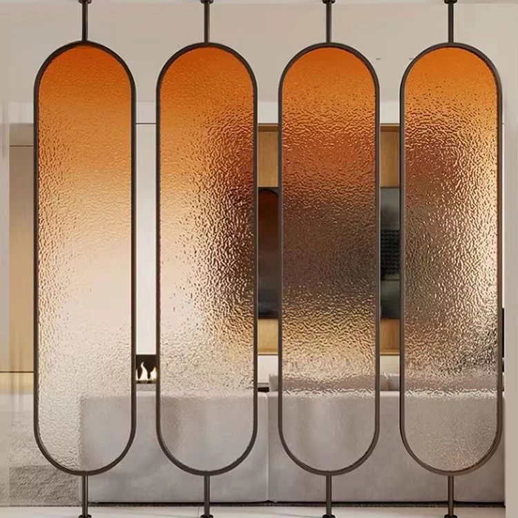 ej-Factory Price Contemporary Waterproof Laser Cut Oval Round Stainless Steel Indoor Restaurant Room Divider Screen Partition&