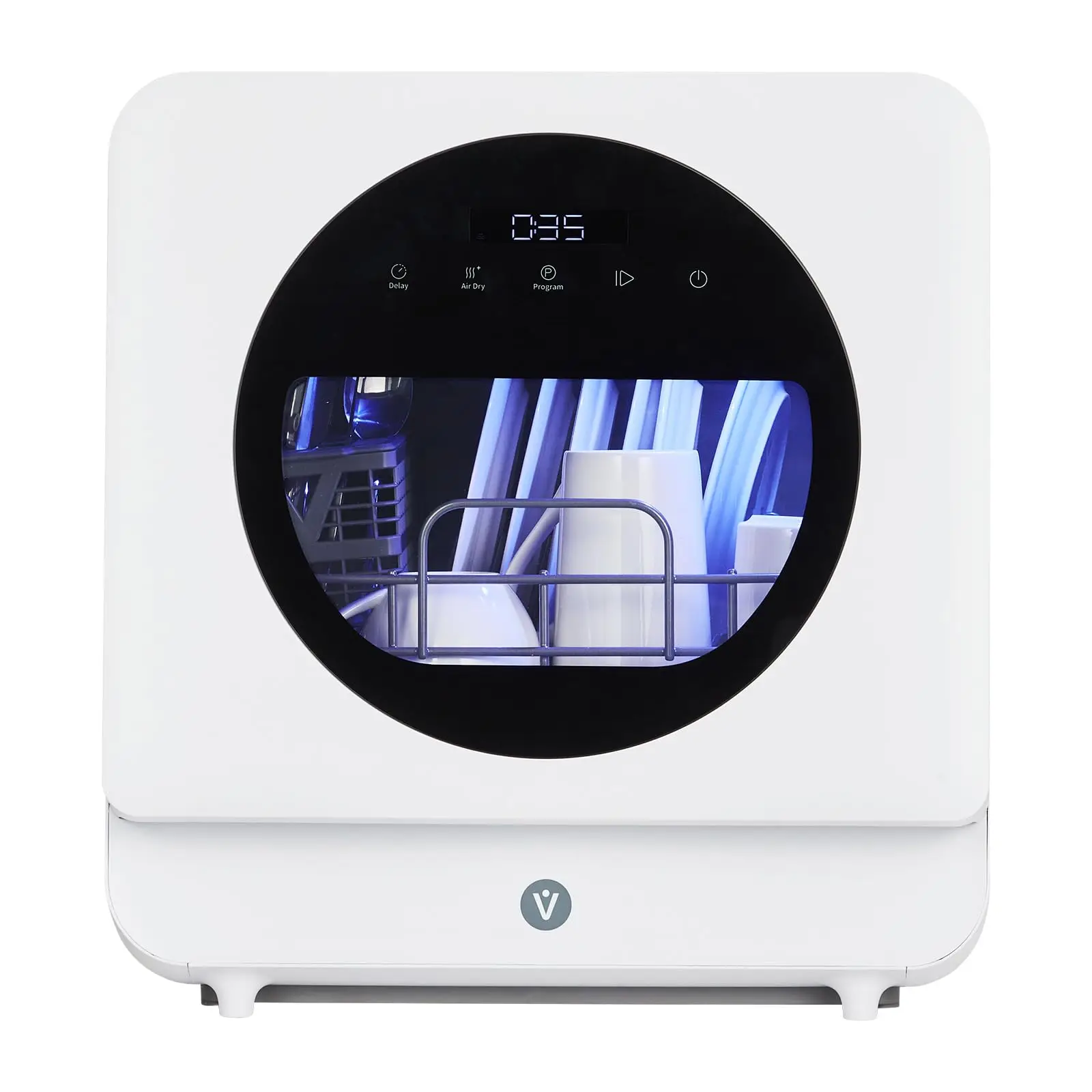 Lavavajillas portátil de encimera, 6 programas, sin instalación, mini lavavajillas, entrada de agua dual, 5L, lavado ecológico para caravanas y apartamentos.