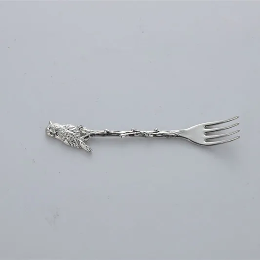 Creative Bird Branch Straight Handle Alloy Fork Fruit Fork Dessert Cake Ice Cream Small Fork Gift Crafts Kitchen Accessories