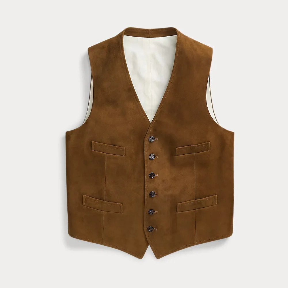 Mens Gilets Men's Suede Vest Elegant Vest Man Waistcoat Work Vests for Men Suits Dress Clothes Man Gilet Sleeveless Male Formal