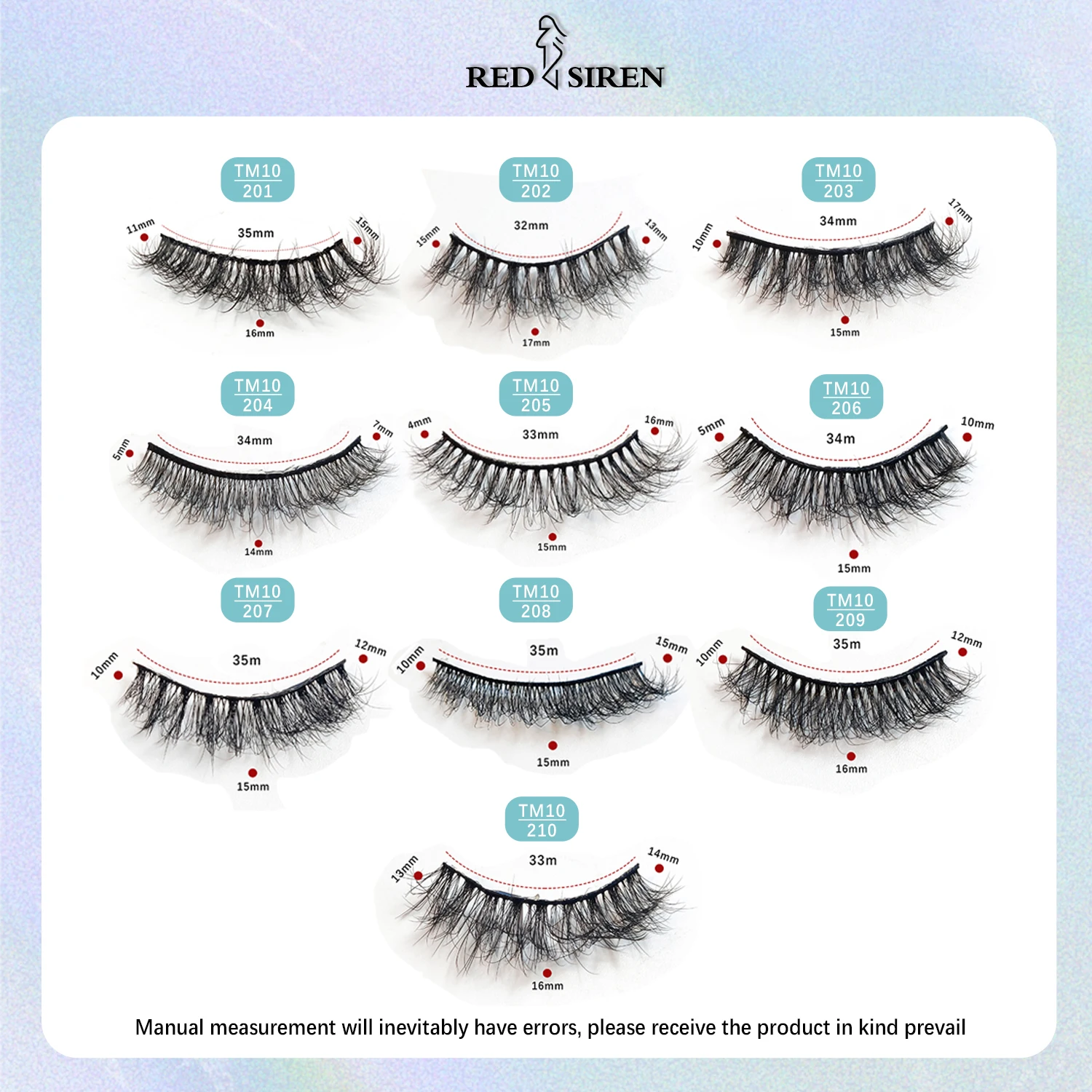 RED SIREN Wimpern Flauschiger Nerz 10mm-15mm Kurze Wispy Natürliche Falsche Wimpern Koreanisches Make-up