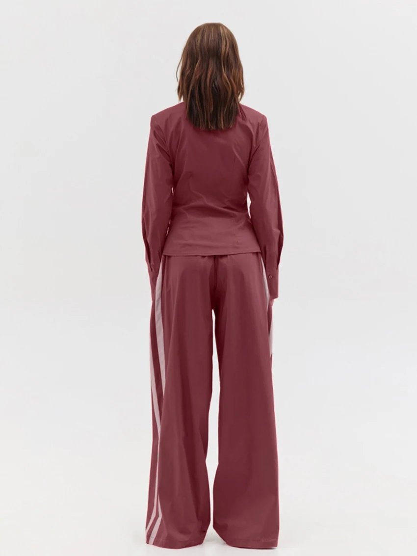 Marthaqiqi Casual Ladies Nightwear Suit Turn-Down Collar Nightgown Long Sleeve Sleepwear Pants Fashion Female Pajama 2 Piece Set