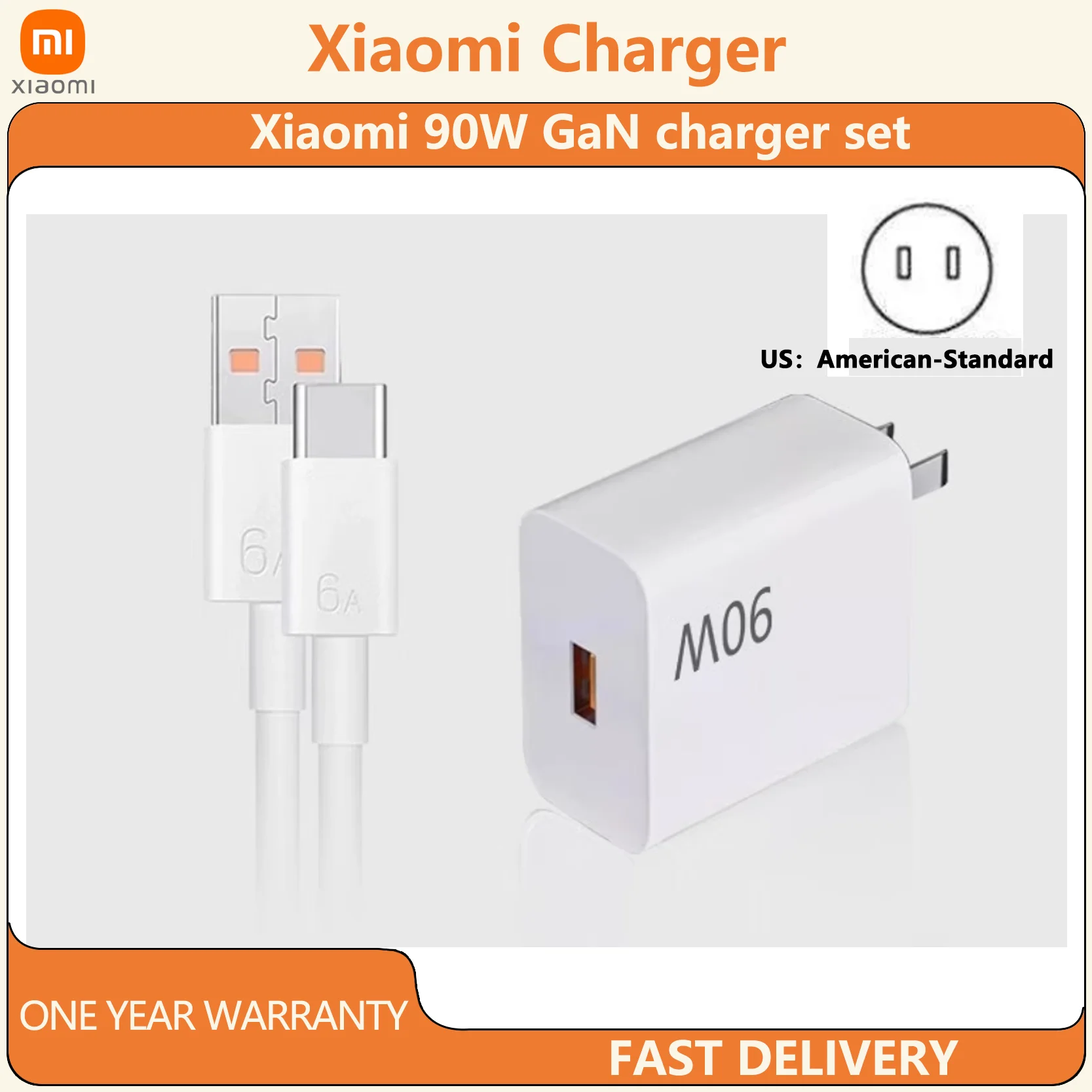 

Xiaomi Mi 90W US GaN Charger Fast Charing USB-A Output With 6A Type-c Cable the original Mi 14 is the same model