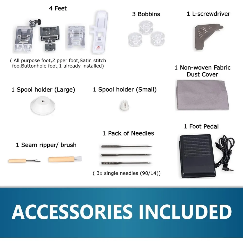 MHP30 Computerized Sewing and Quilting Machine with LCD Display, 40 Built-in Stitches, 4 Included Feet & Accessory