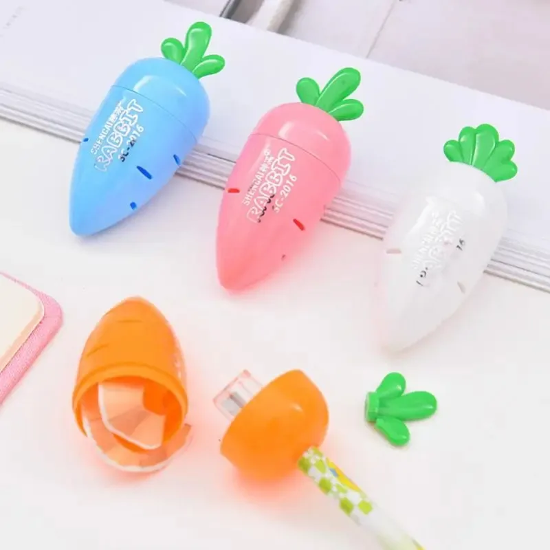Radish Pencil Sharpener Stationery Candy Color Kids Rotary Blade School Office Supplies Tool