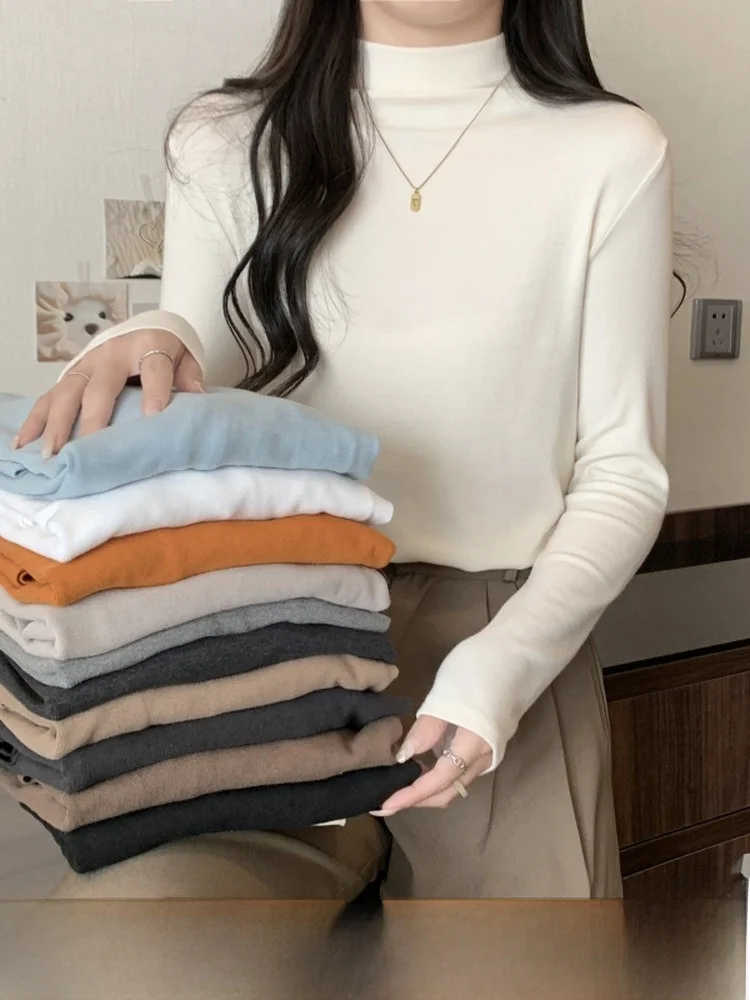 

Женский термоильт больших размеров High Ne Slim Fit, теплый дизайн, зимний базовый слой, топ для поездок на работу, полиэфирное волокно, длинный све