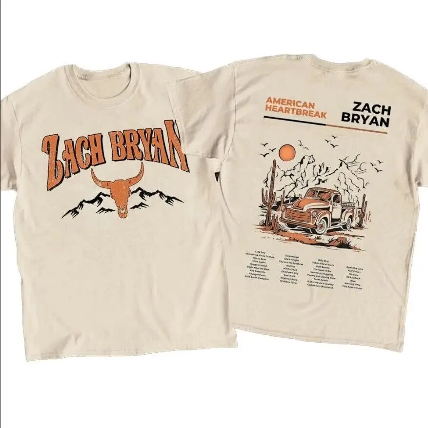 zach bryan - burn burn burn tour 2023 double sided t-shirt gift for fan all size