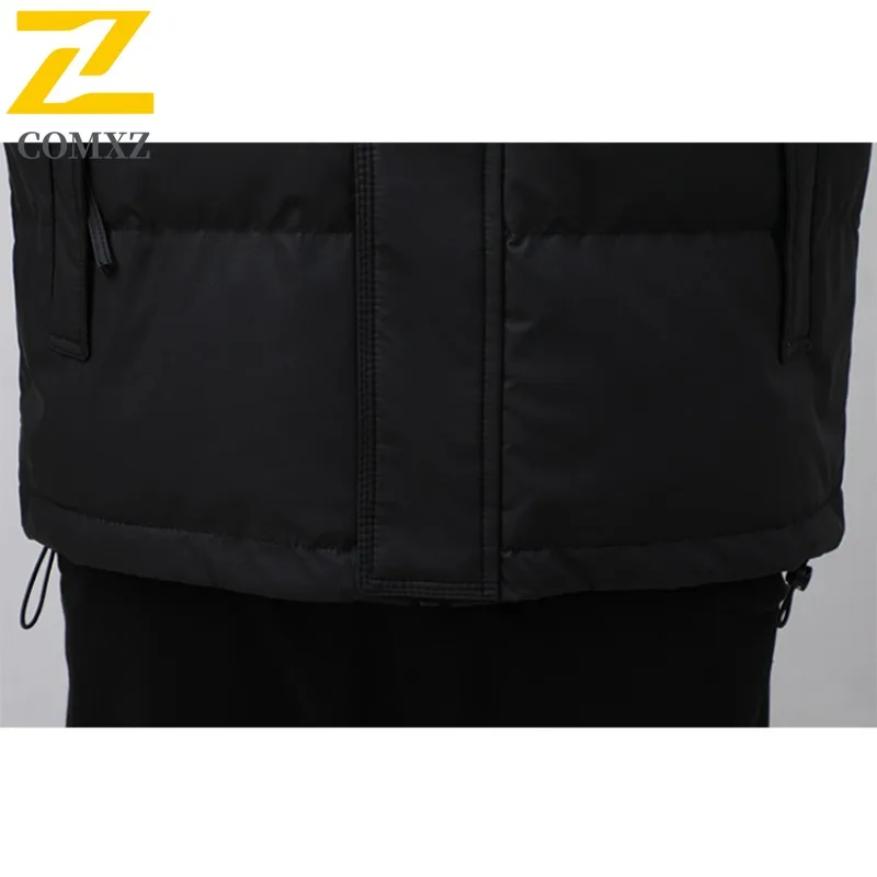 COMXZ Men Padded Jacket Blocking Color Fashion Short Trendy Lightweight Skiing Puffer Jacket Urban Versatile Casual Down Jacket