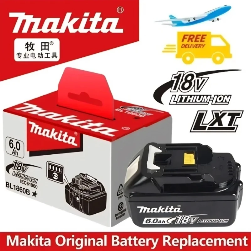 

100% Original 18V Makita 6Ah Makita Battery BL1840 BL1830B BL1850B BL1850 BL1860 BL1815 Replacement Lithium Battery
