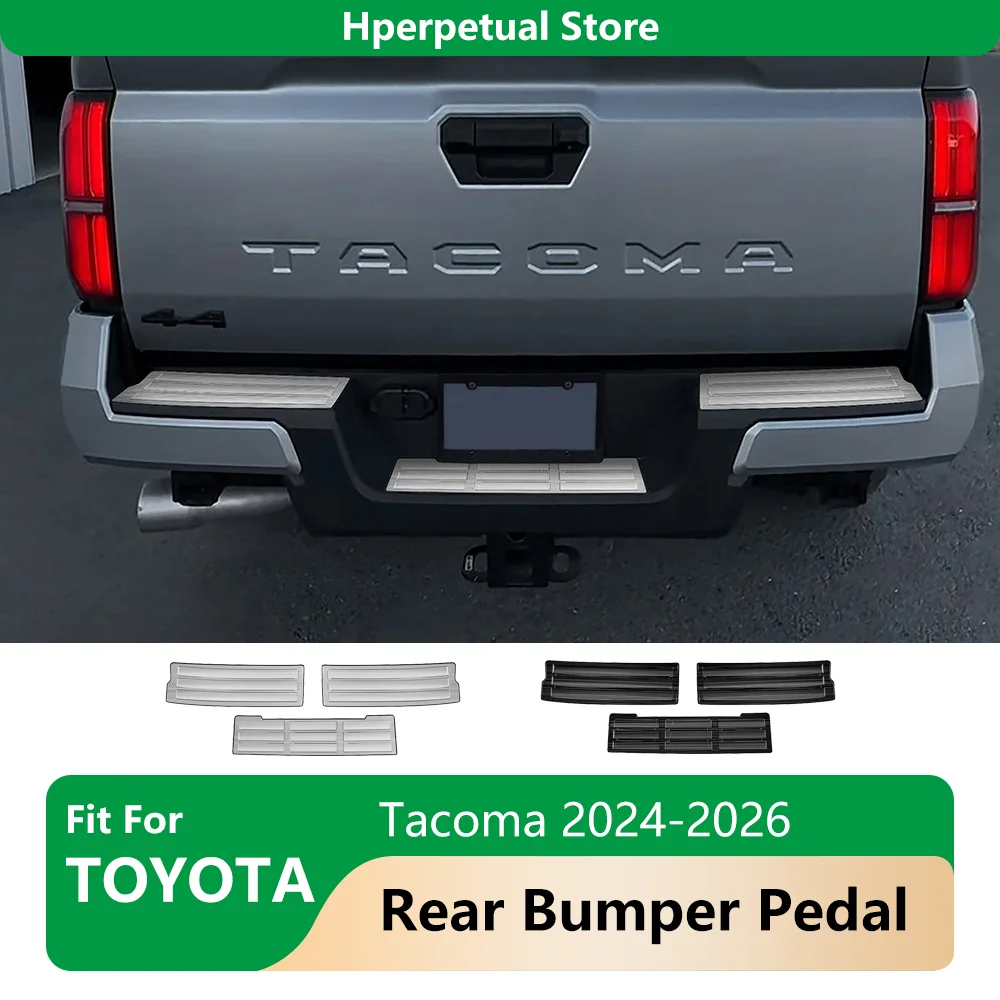

Stainless Steel Rear Bumper Step Bar Silver /Black Brushed Running Board Fit For Toyota Tacoma 2024 2025 2026 Car Accessories
