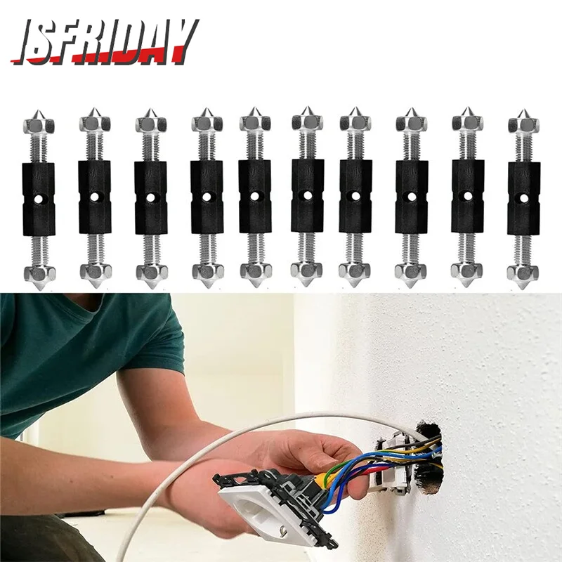 10PCS/Set Wall Switch Cassette Screw Wrench Switch Socket Screws Wall Mount Switch Box Secret Stash Repair Screws Support Rod