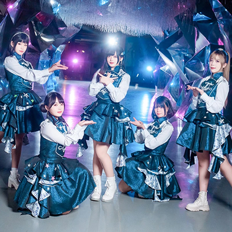 lovelive Liella 2nd Cos Tangkeke cosplay Kanon Dark Blue Pearl Idol Dress live Stage Singing Women Costume H