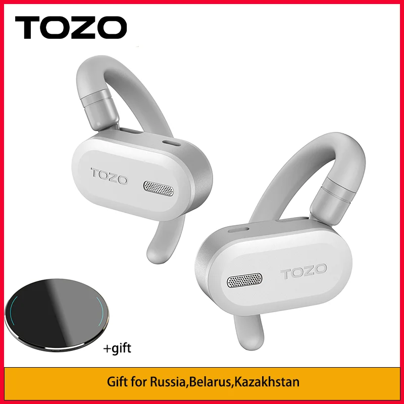 TOZO OpenBuds Bluetooth 5.3 Earphones Open Ear Wireless Headphones Earbuds Crystal-Clear Calls for Driving Sport