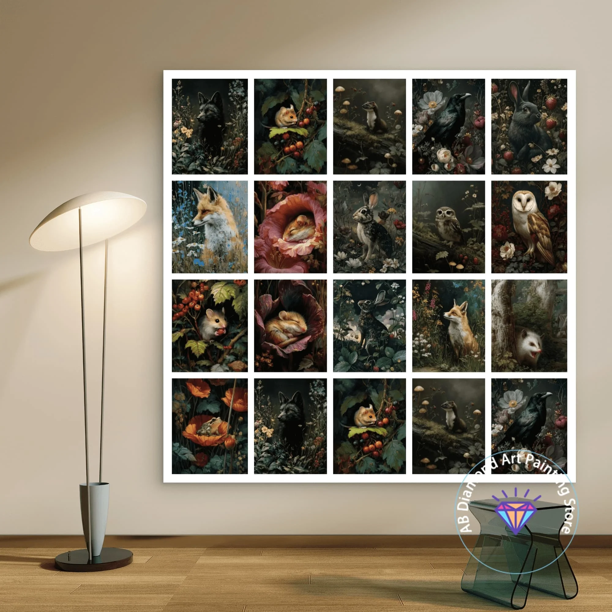 

Black Forest Flower and Wildlife AB Diamond Painting Kit 5D DIY Diamond Embroidery Handmade Art Gift Crafts Home Decoration