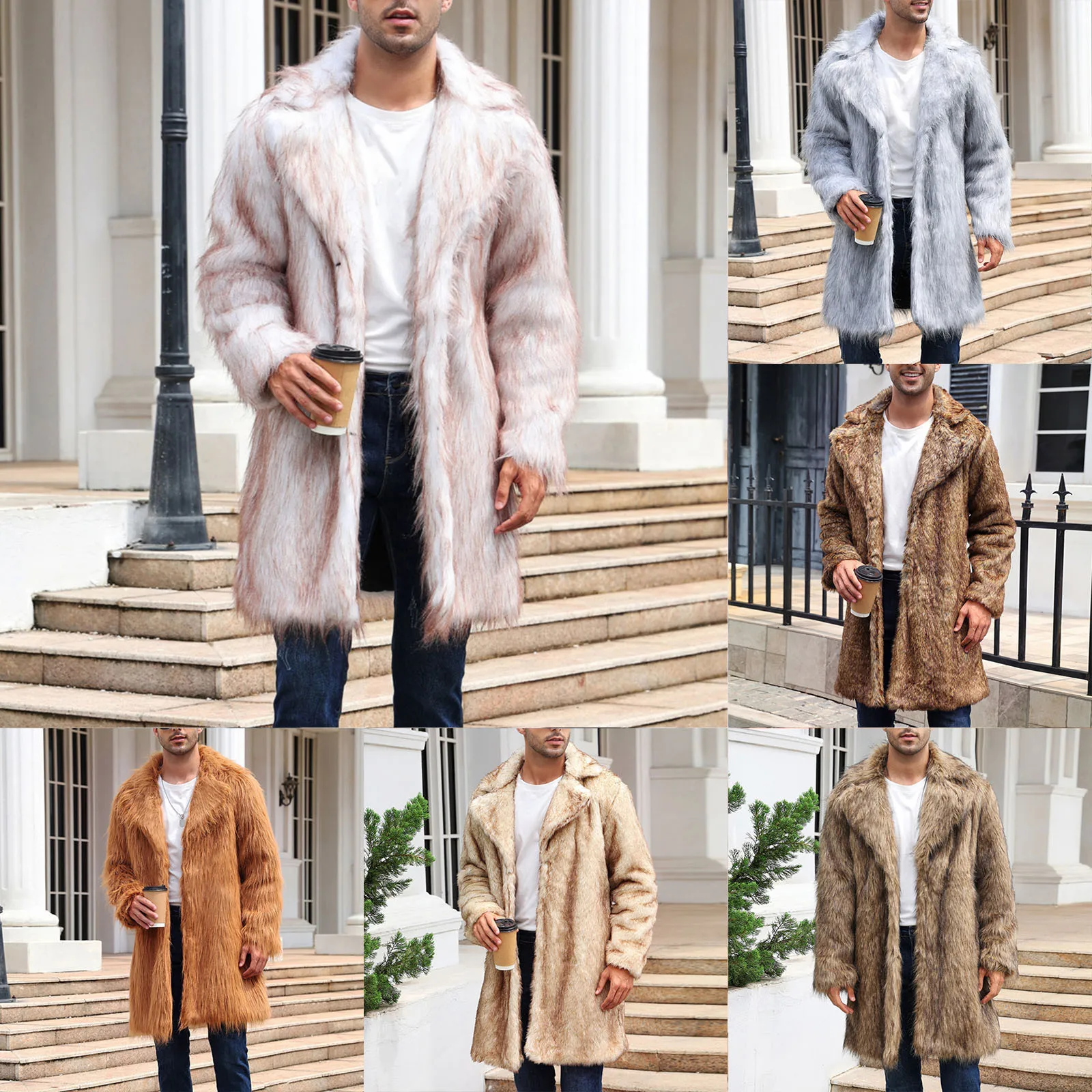 Warm Faux Fox Fur Long Coat Jacket Winter Men's Leisure Long Jackets Windbreaker Women Thick Fluffy Luxury Bontjas Outerwear