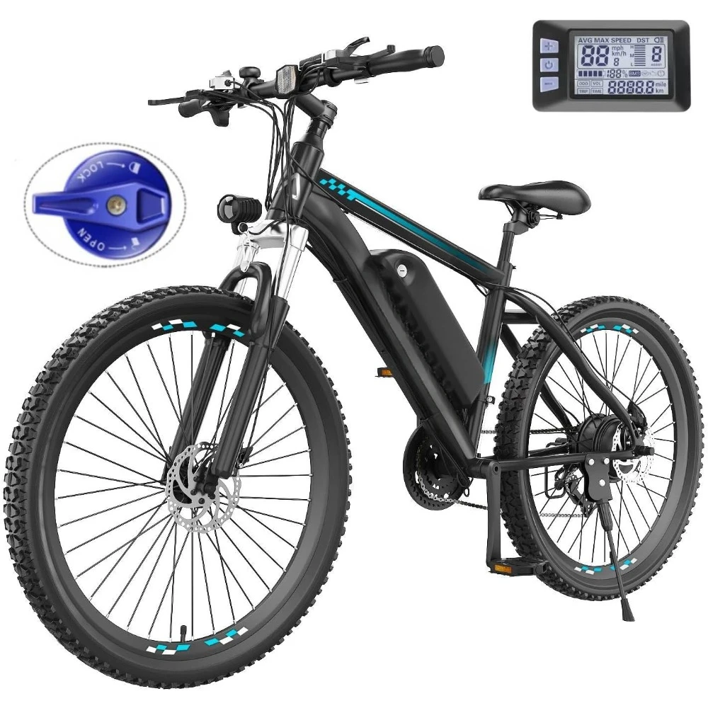 

Electric Bike with 500W Motor[Peak 750W], 48V 499Wh Ebike, Up To 45 Miles, 3H Fast Charge, 26'' Gladiator Electric Mountain Bike