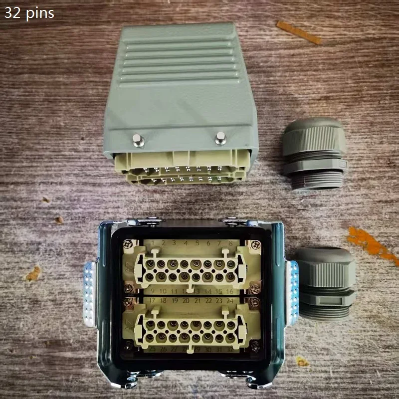 HDC0HE-032-3/4 Heavy duty Connector Aviation Industry Waterproof 32 pins/core Plug Socket High Base 500V 16A
