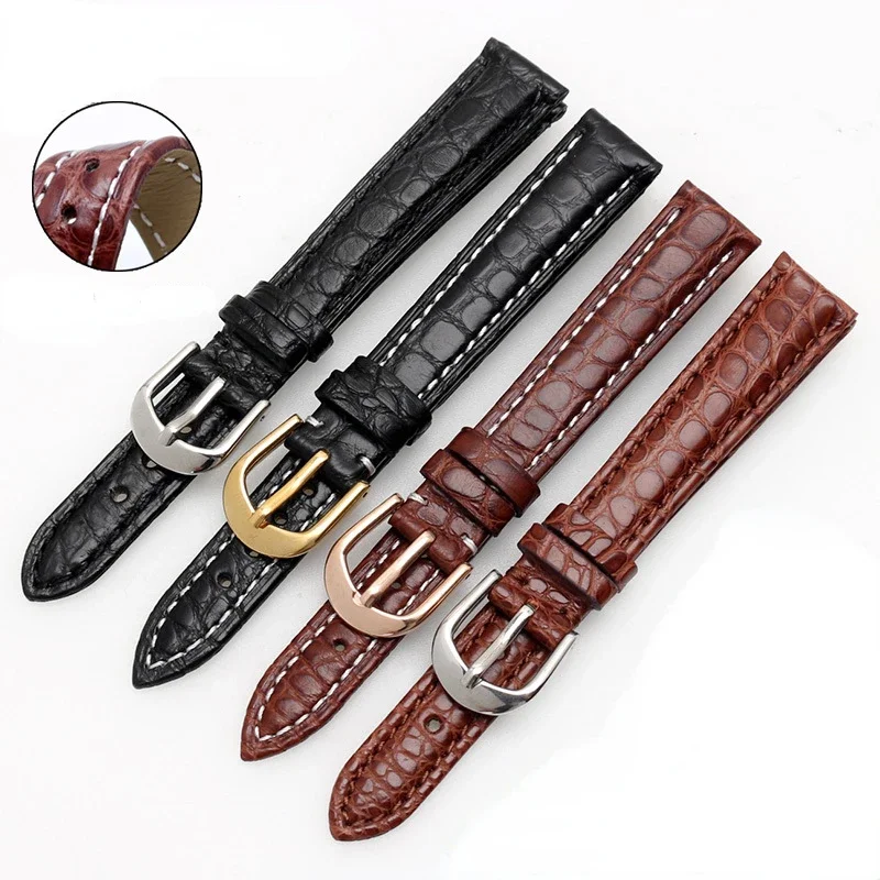 

Women's Crocodile Leather Watch Strap Slim for Omega Coach Watch Bracelet 12mm 13mm 14mm 15mm 16mm