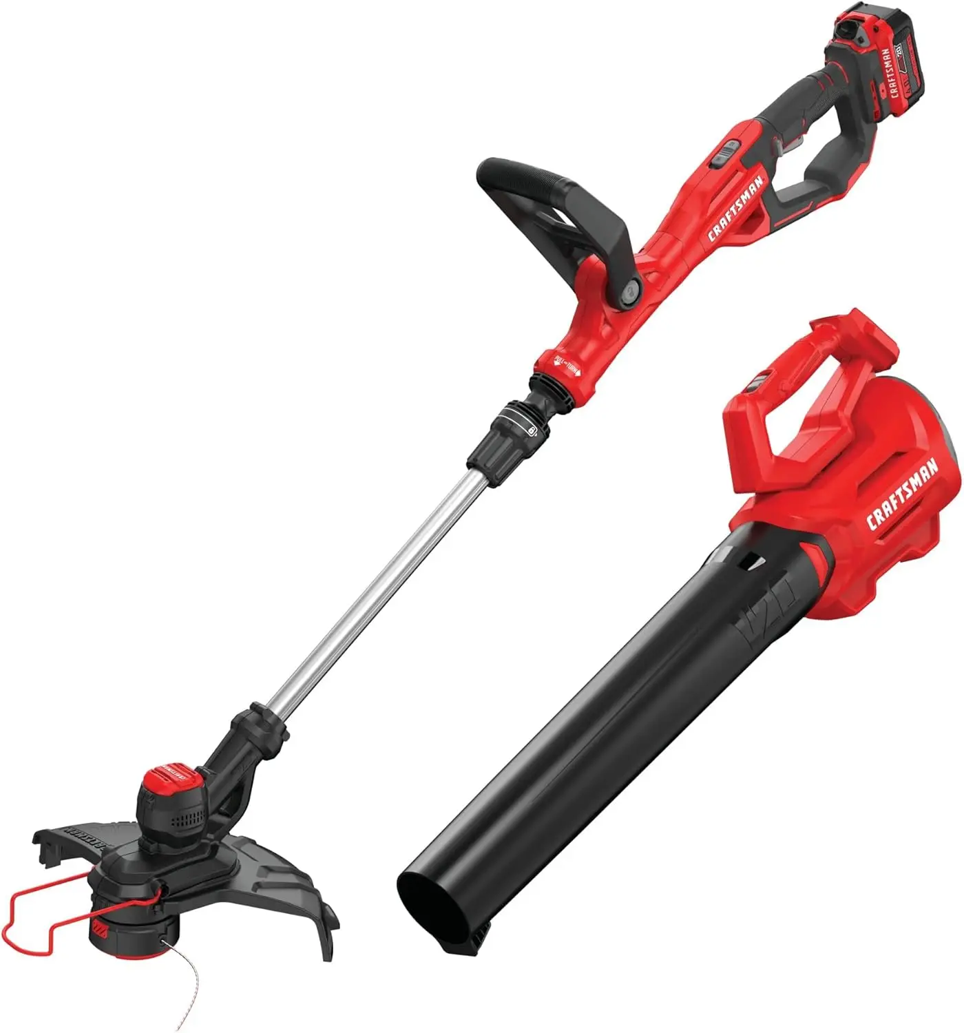 WEEDWACKER String Trimmer and Leaf Blower Combo Kit, Battery and Charger Included (CMCK197M1)