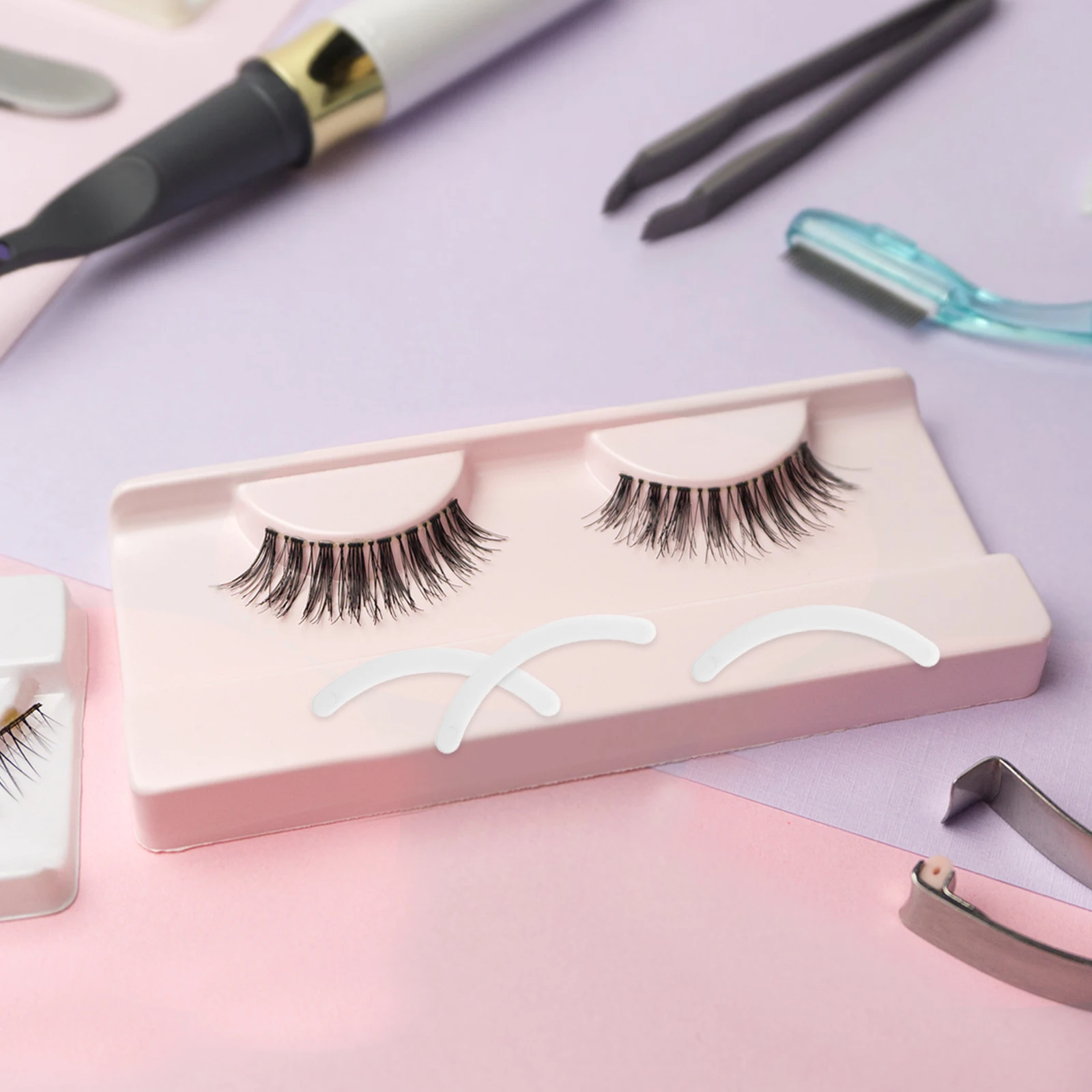 Tiras con patrón de pestañas, herramienta de práctica de extensión de pestañas resistente para extensiones de volumen Natural, tira de fácil visualización, 11 Uds.