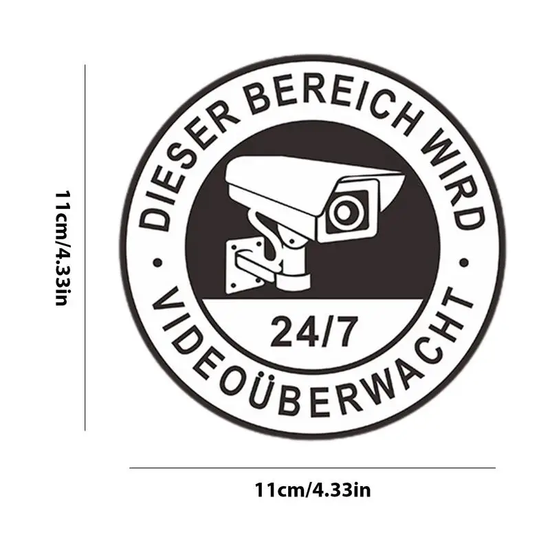 Señales de observación de Video adhesivas para exteriores, señales de advertencia de seguridad 24 horas, etiquetas de observación impermeables, sistema de alarma de cámara