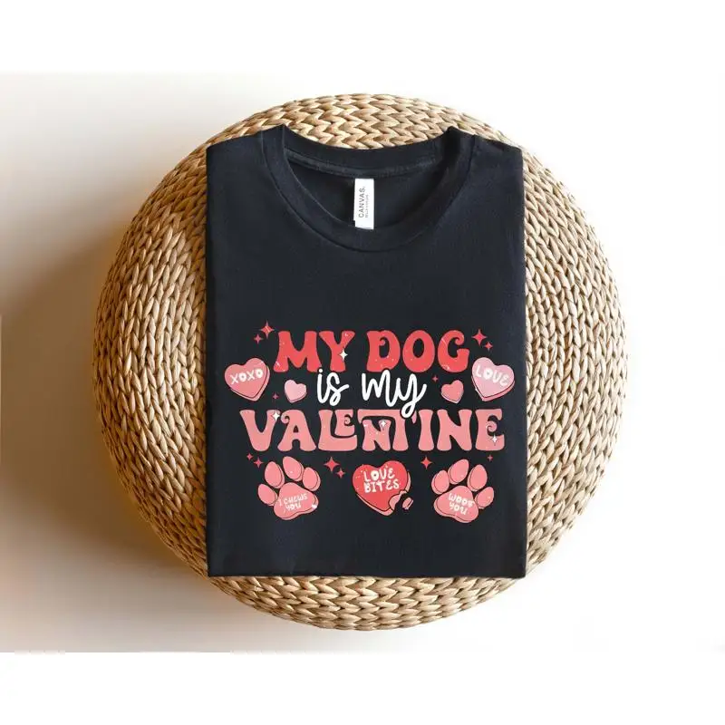 Mi perro es San Valentín sudadera camiseta suéter amante de las mascotas Día de San Valentín para mamá