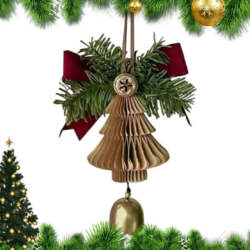 Christmas Bells Decor Bowknot Bell Ornament Large Christmas Bells Pendant Christmas Tree Pendant Festive Decorative Bells For