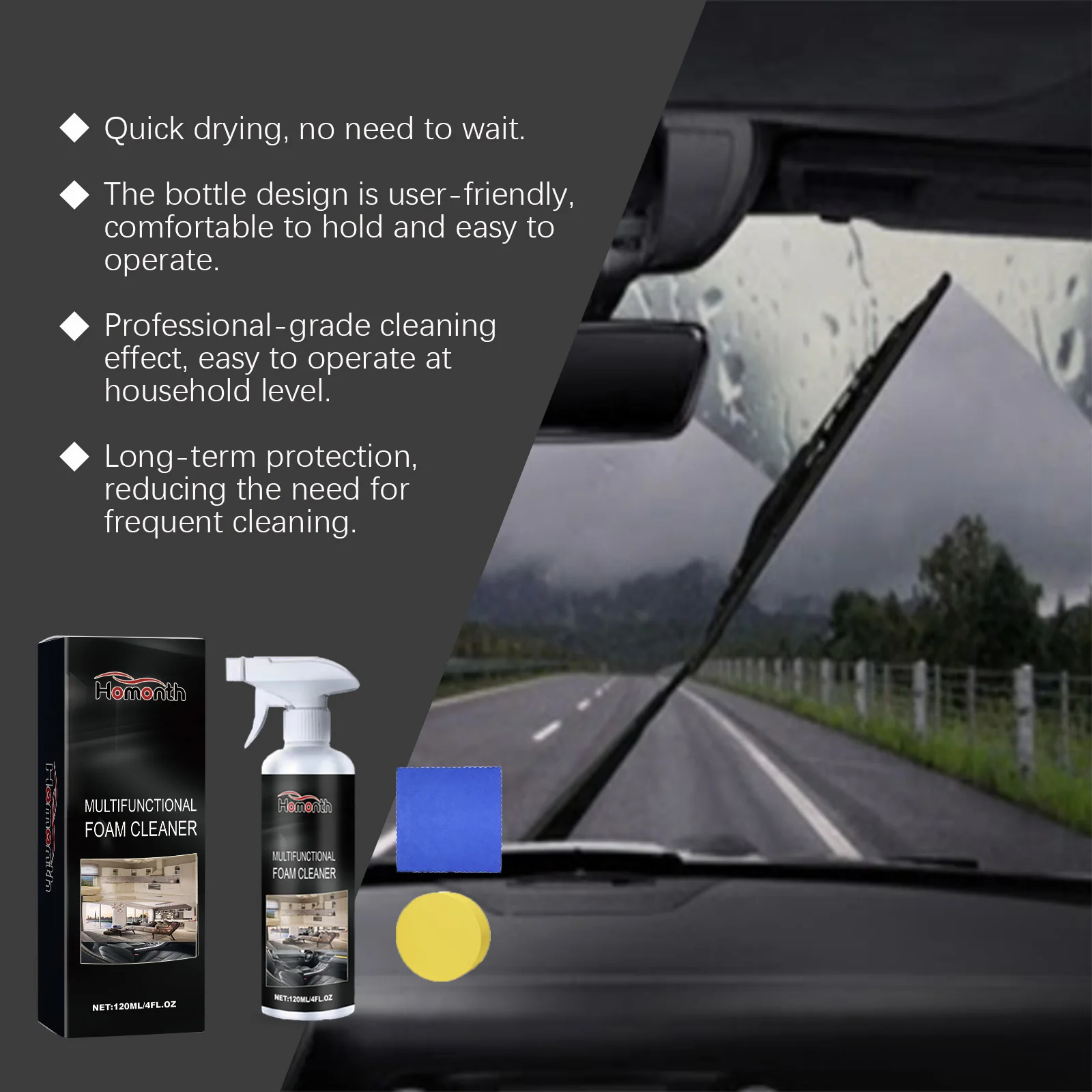 Multifunctional Glass Oil Film Decomposition Oil Film Stain Foam Remover Removes Oil Film Glass Water From Front Windshield Cars