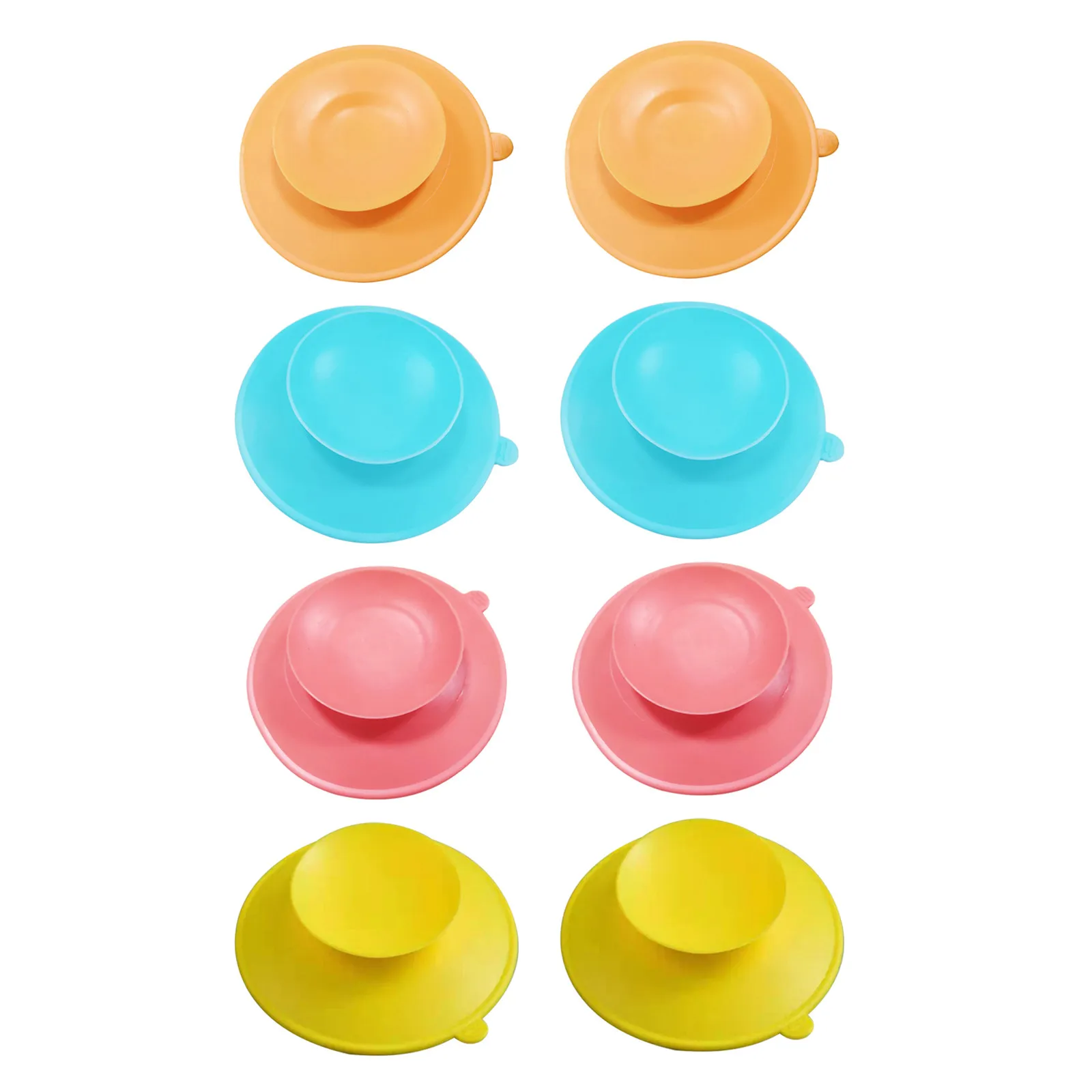 8Pcs Tableware Suction Cup Set Double Sided Silicone Non-Slip Bowl Pads for Plates Secure Fixing Anti-Spill