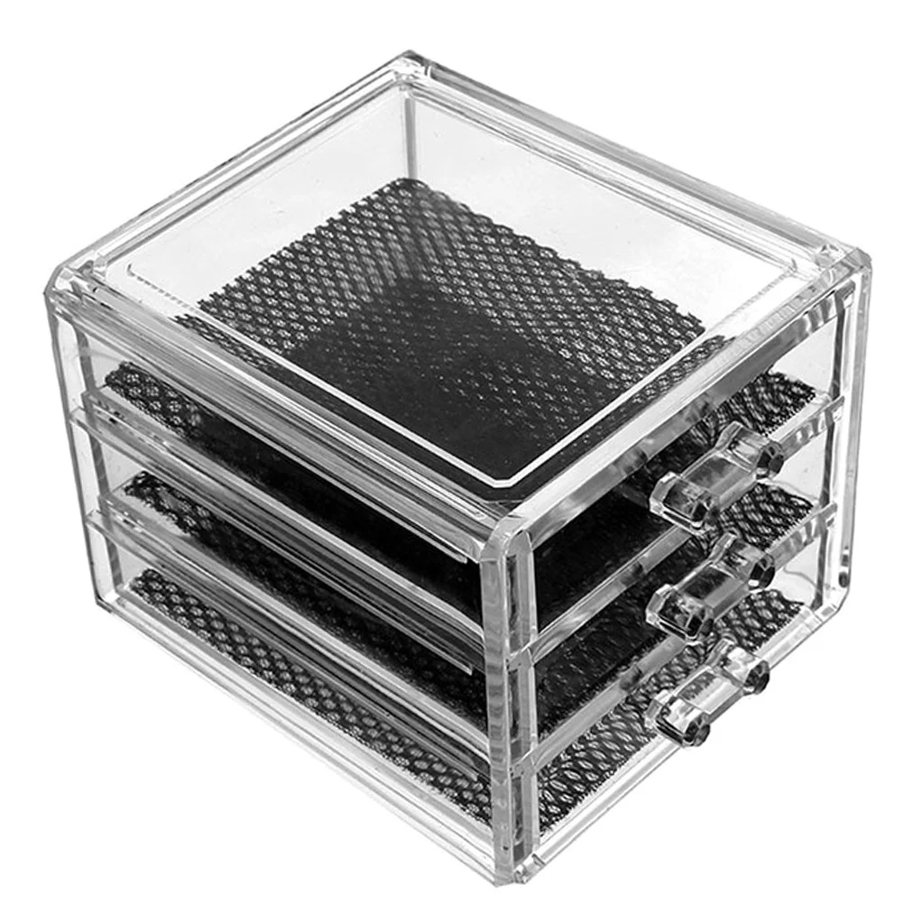 

1Pcs Drawer Storage Box Black Transparent Desktop Box Large Capacity Organizer Makeup Storage Container Smooth