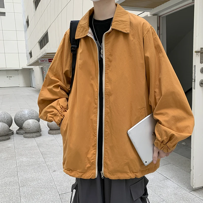 

Both Sides Wear Men Baseball Jackets Cargo Zipper Male Loose Coat Y2K Korean Fashion Bomber Japanese Styles Students Outerwear